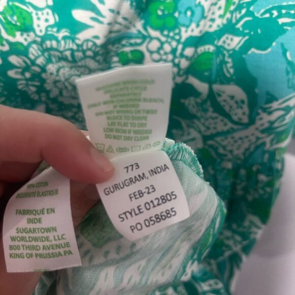 Lily Pulitzer Delaney Green Floral Print Babydoll Square Neck Dress 12 - Picture 9 of 10